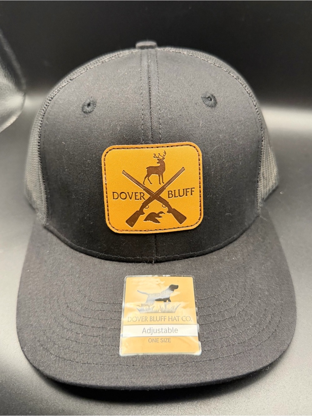 Dover Bluff Hat Co. Black Patch Trucker Hat - Adjustable Fit